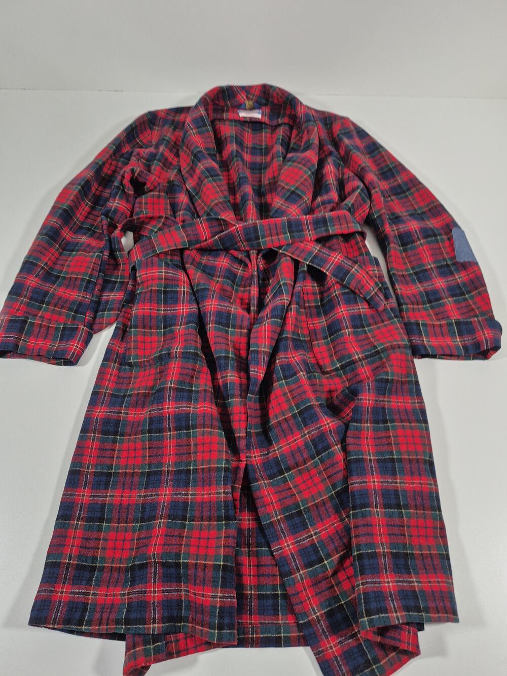 VTG Pendleton Robe Mens M Red MacPherson Tartan Wool Flannel Belted USA